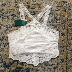 Lacey White Crop Top- H&M